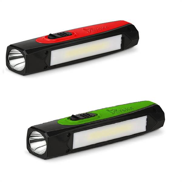 SYSKA T112ML DUOTRON 1W Bright Led Rechargeable Torch (Red & Green)